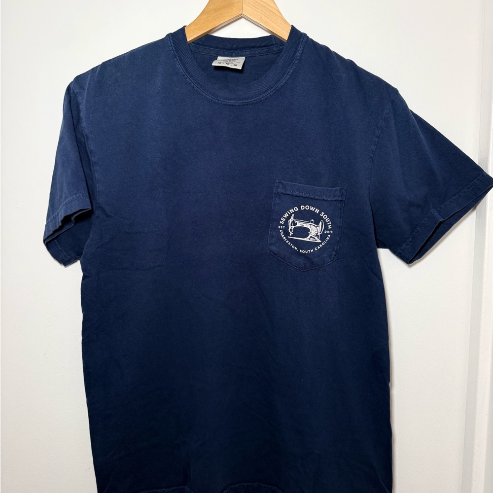 Sewing Down South Navy Blue Pocket Tee